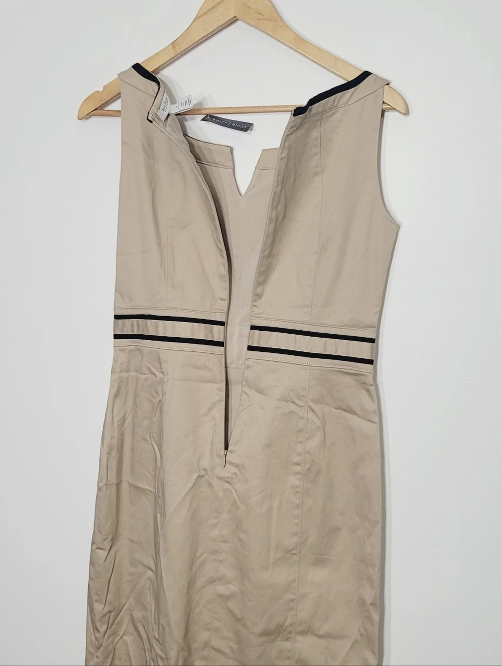 White House Black Market NEW Tan Cotton Sleeveless Lined Business Casual Size 2 - Picture 9 of 12
